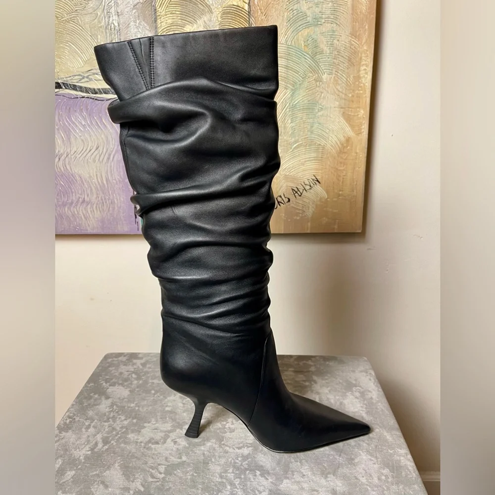 Brand New Luna Michael Kors Black Leather Women's Boots 10M